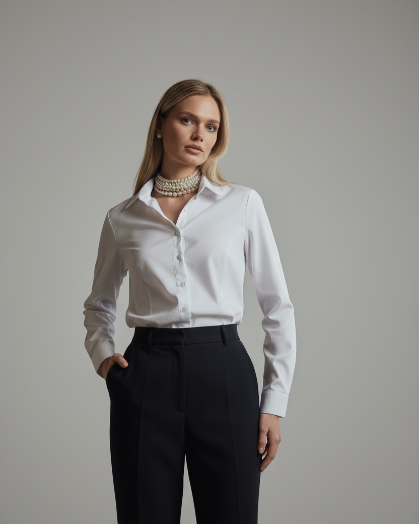 Classic white slim fit shirt