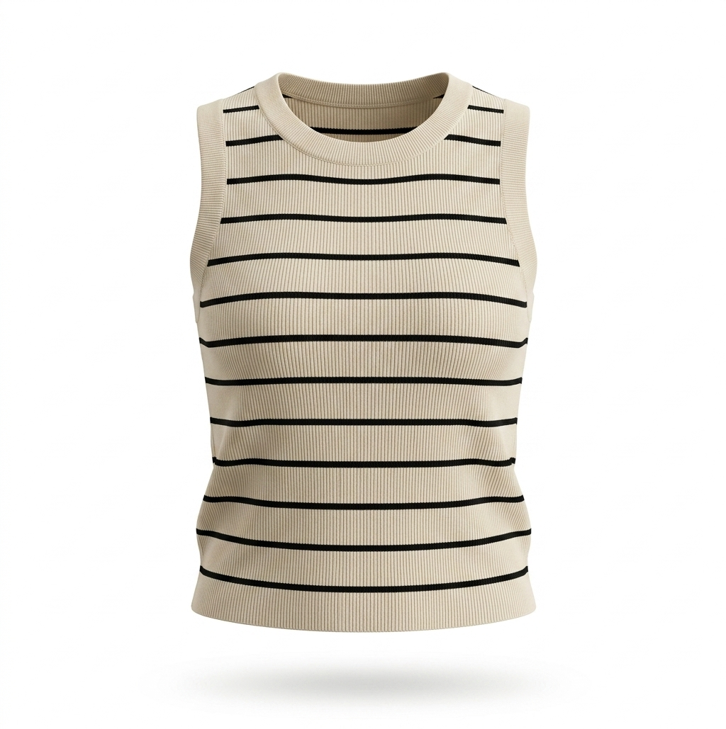 striped knit vest