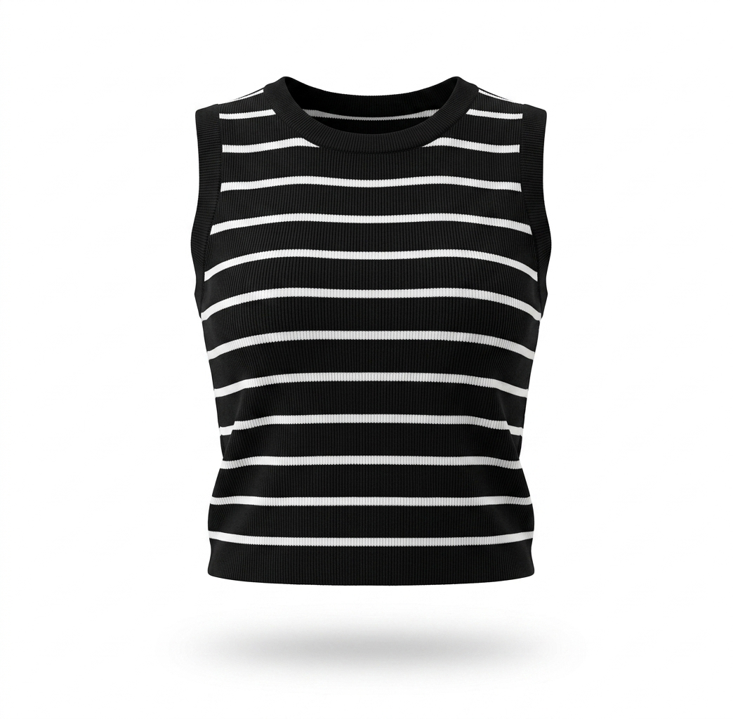 striped knit vest